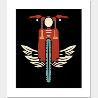 motorcycle with angel wings Posters and Art